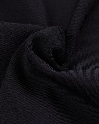 Leather Color Combination Collar Knit (Black)