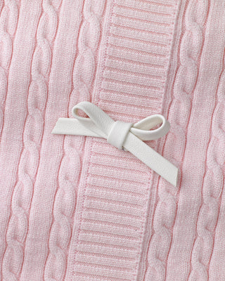 Fair Liar Ribbon Cropped Short Sleeve Knit (Pink)