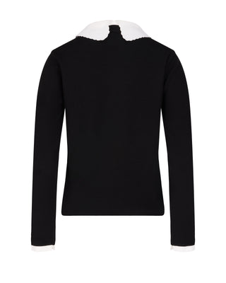 Detachable beaded lace collar knit (Black)