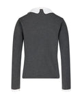 Detachable beaded lace collar knit - Charcoal gray