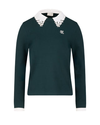 Detachable beaded lace collar knit (Green)