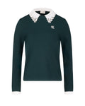 Detachable beaded lace collar knit - Dark Green