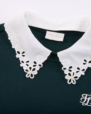 Detachable beaded lace collar knit (Green)