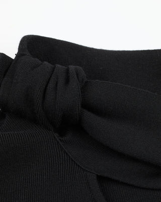 Neck Ribbon Knit Pullover (Black)