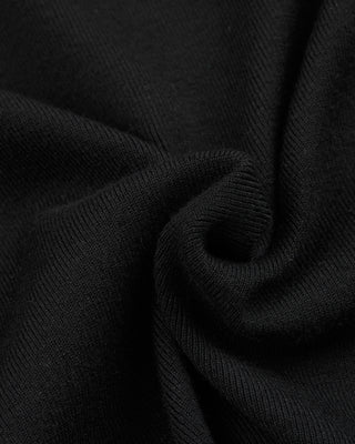 Neck Ribbon Knit Pullover (Black)