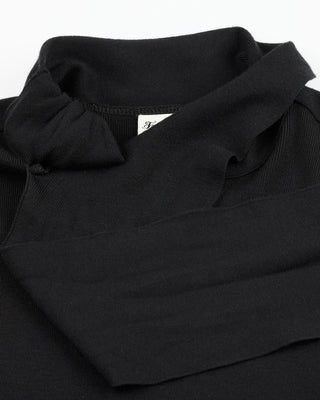 Neck Ribbon Knit Pullover (Black)