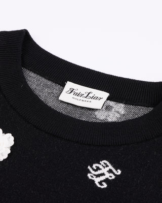 Flower Point Jacquard Knit (Black)