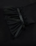 Frill sleeve high neck t-shirt - Black