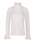 Frill sleeve high neck t-shirt - Ivory