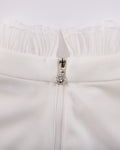 Frill sleeve high neck t-shirt - Ivory