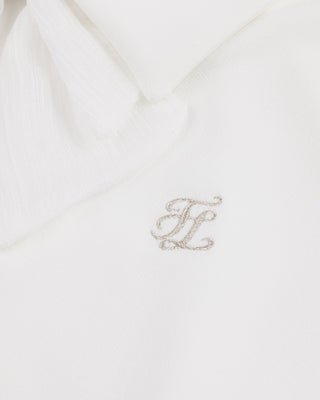 Double chiffon ribbon collar T Shirt (Ivory)