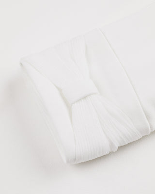 Double chiffon ribbon collar T Shirt (Ivory)