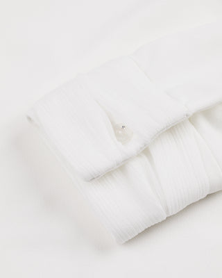 Double chiffon ribbon collar T Shirt (Ivory)