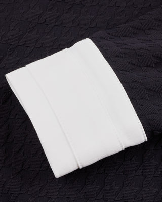 Houndstooth jacquard collar T Shirt (Black)