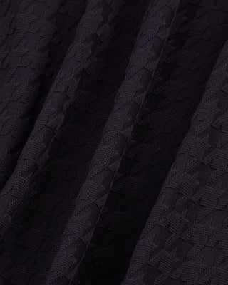 Houndstooth jacquard collar T Shirt (Black)