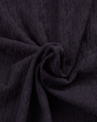 Houndstooth jacquard collar T Shirt (Black)