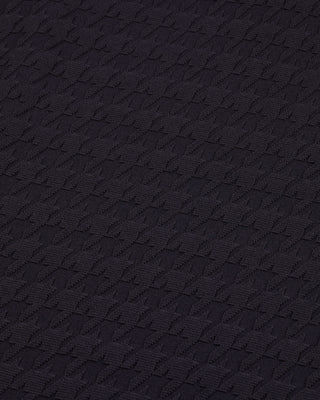 Houndstooth jacquard collar T Shirt (Black)