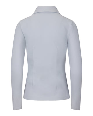 Scarf set shirred shoulder T Shirt (Grey)