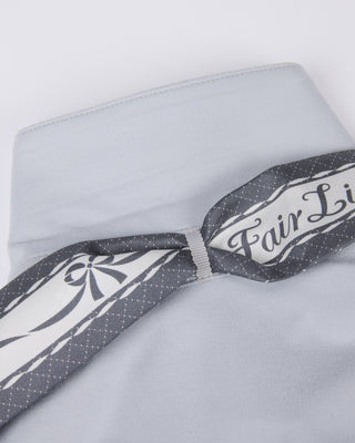 Scarf set shirred shoulder T Shirt (Grey)