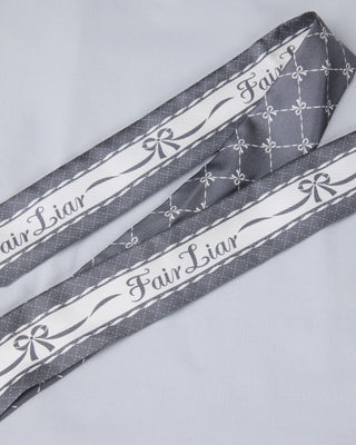 Scarf set shirred shoulder T Shirt (Grey)