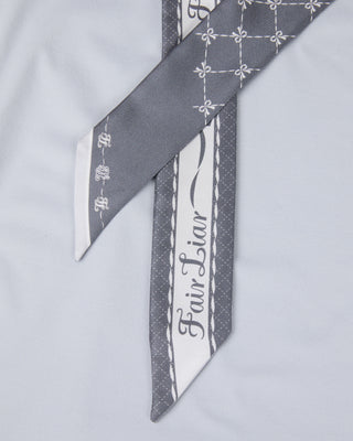 Scarf set shirred shoulder T Shirt (Grey)