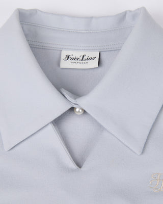 Scarf set shirred shoulder T Shirt (Grey)