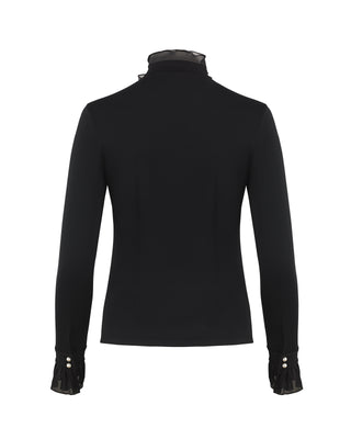 Chiffon Ribbon Windproof Inner T Shirt (Black)