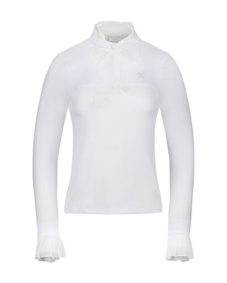 Chiffon Ribbon Windproof Inner T Shirt (White)