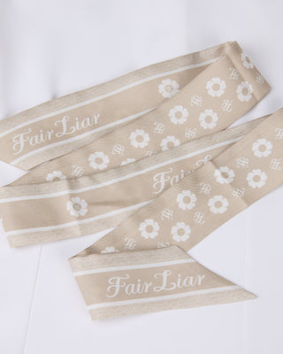 Pearl collar T Shirt with scarf (Ivory)