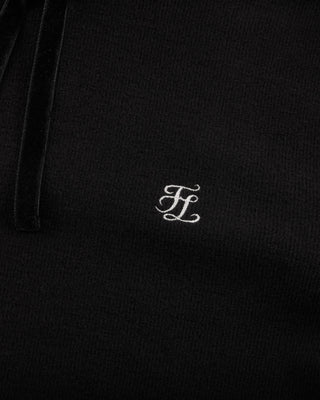 Velvet ribbon pleated T Shirt (Black)