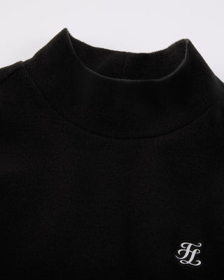 Fleeced high neck T Shirt (Black)