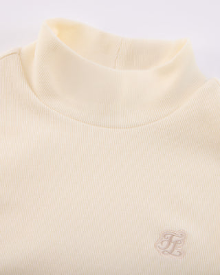 Fleeced high neck T Shirt (Cream)
