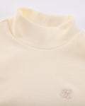 Fleeced high neck t-shirt - Cream