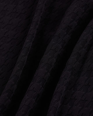 Houndstooth Jacquard High Neck T Shirt (Black)