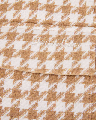 Houndstooth Checkered Quilted Vest (Beige)