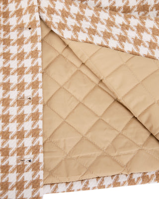 Houndstooth Checkered Quilted Vest (Beige)