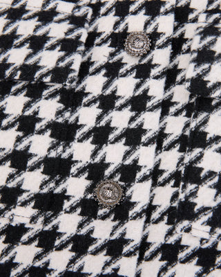 Houndstooth Checkered Quilted Vest (Black)