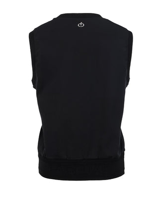 Ribbon Detailed Windproof Vest (Black)