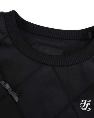 Ribbon Detailed Windproof Vest (Black)