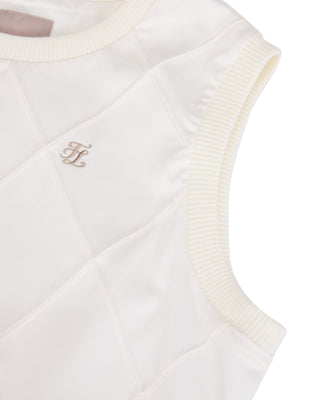 Ribbon Detailed Windproof Vest (Cream)