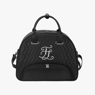 Pearl Quilted Boston Bag (Black)