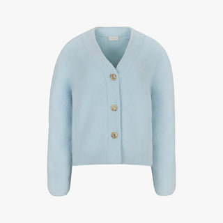 Furry V-neck Cardigan (Blue)