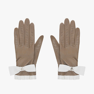 Lambskin Ribbon Gloves (Cocoa)