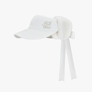 Velvet Earmuff Visor (Ivory)