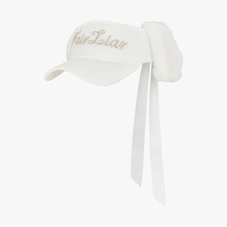 Velvet Visor with Ribbon (Ivory)