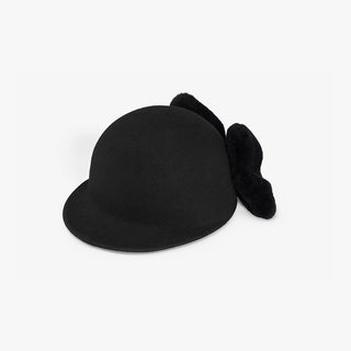 Big Ribbon Felt Cap (Black)