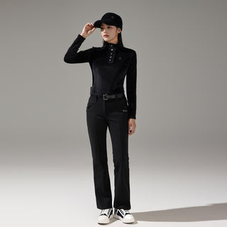 Ribbon Pocket Bootscut Pants (Black)