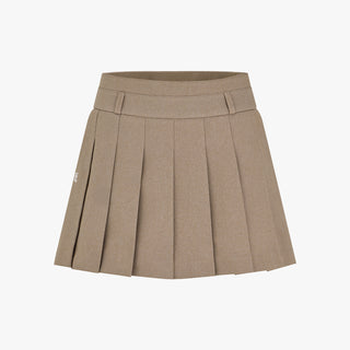 Pleats A-line Skirt (Beige)