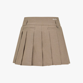 Pleats A-line Skirt (Beige)
