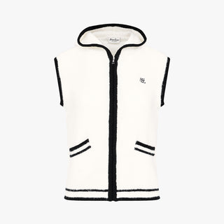 Hooded Windproof Knit Vest (Ivory)